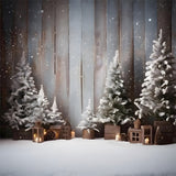 Christmas Tree Snowflake Wood Backdrop RR7-781