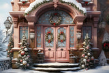 Snowy Christmas House Photography Backdrop RR7-788