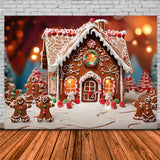 Gingerbread Candy House Christmas Backdrop RR7-805