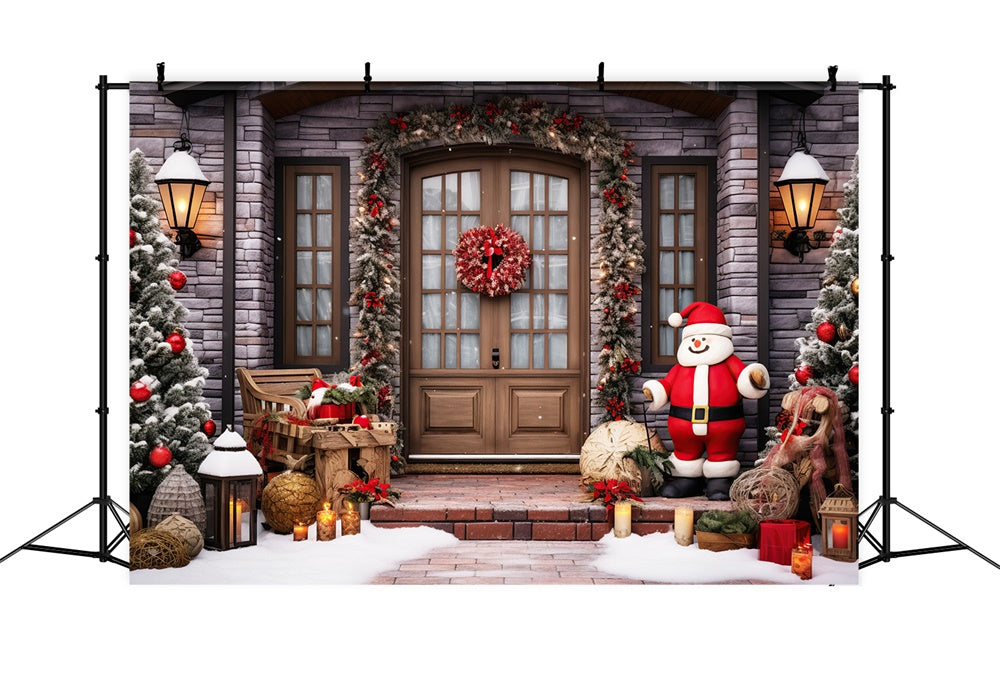 Christmas Door Wreath Santa Claus Backdrop RR7-808