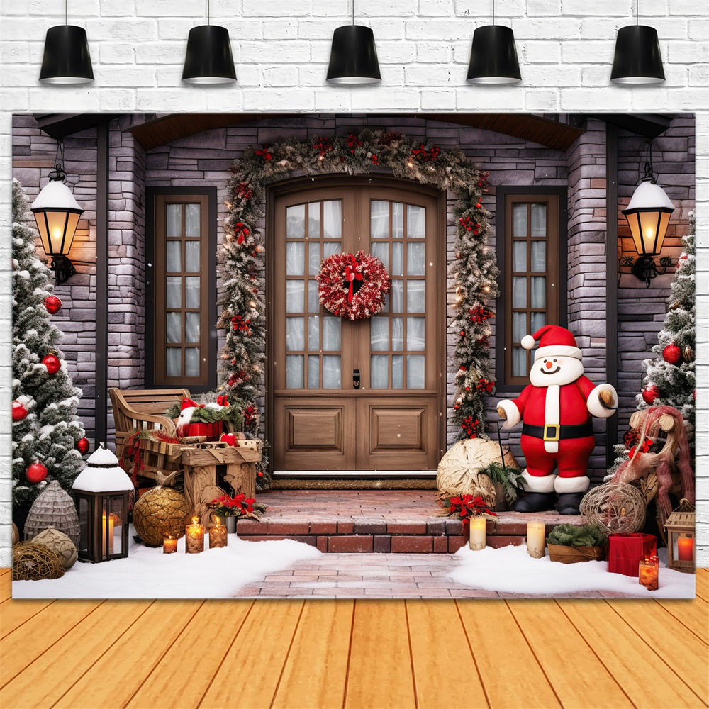 Christmas Door Wreath Santa Claus Backdrop RR7-808