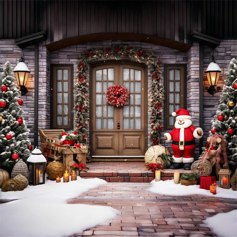 Christmas Door Wreath Santa Claus Backdrop RR7-808