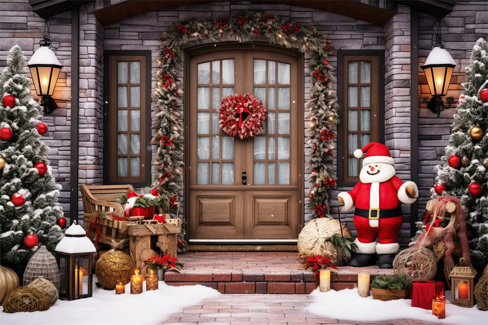 Christmas Door Wreath Santa Claus Backdrop RR7-808