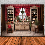 Christmas Kitchen Window Shelf Backdrop RR7-809