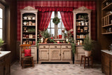 Christmas Kitchen Window Shelf Backdrop RR7-809