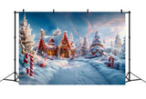 Christmas Wonderland Candy House Backdrop RR7-816