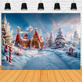 Christmas Wonderland Candy House Backdrop RR7-816