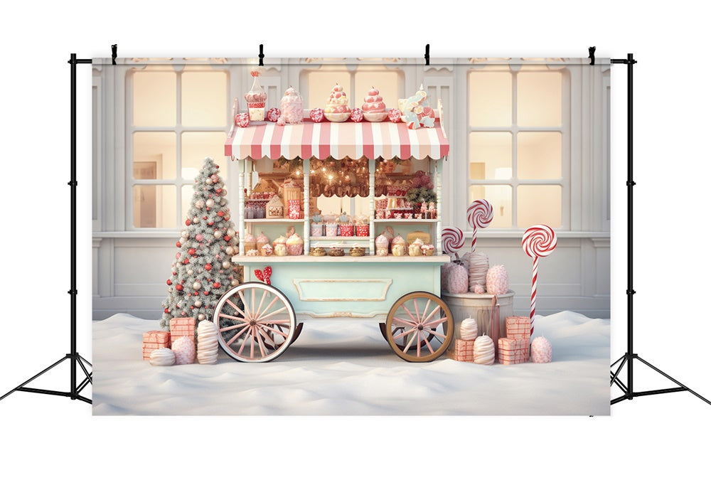 Christmas Candy Cart Photography Backdrop RR7-819