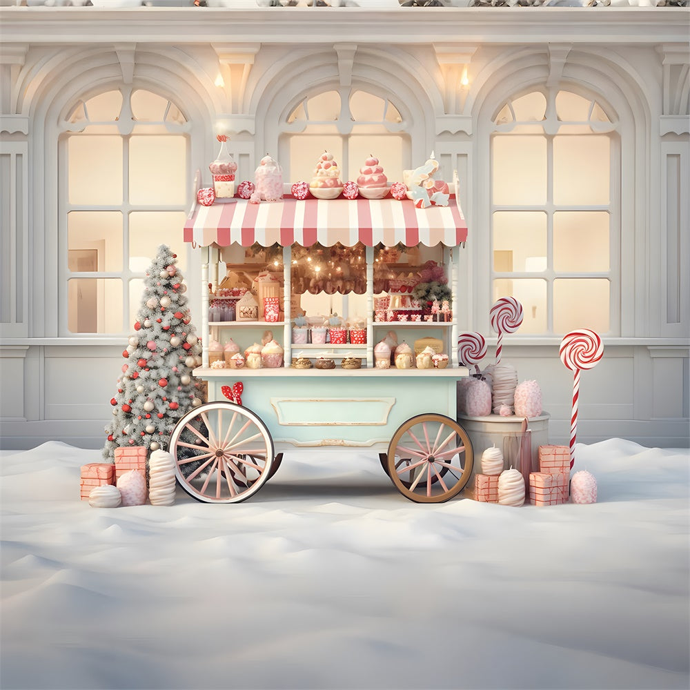 Christmas Candy Cart Photography Backdrop RR7-819