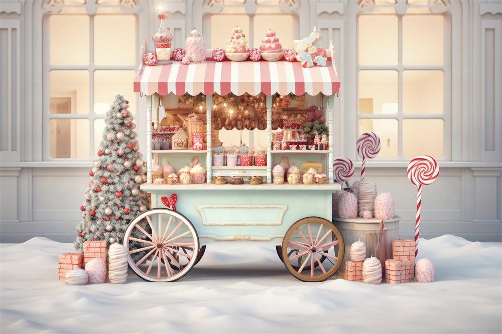 Christmas Candy Cart Photography Backdrop RR7-819