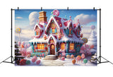 Christmas Candy House Wonderland Backdrop RR7-832