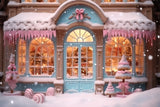 Pink Candy Store Snowflake Christmas Backdrop RR7-834