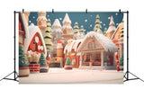 Gingerbread Houses Christmas Tree Backdrop RR7-835