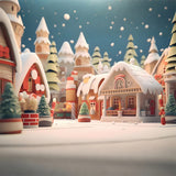 Gingerbread Houses Christmas Tree Backdrop RR7-835