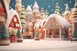 Gingerbread Houses Christmas Tree Backdrop RR7-835