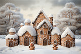 Christmas Snowy Gingerbread House Backdrop RR7-837