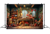 Christmas Santa Claus House Room Backdrop RR7-853