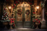 Christmas Tree Garland Front Door Backdrop RR7-863