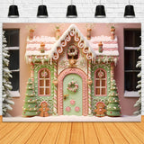 Gingerbread Candy House Christmas Backdrop RR7-875