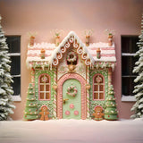 Gingerbread Candy House Christmas Backdrop RR7-875