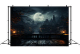 Halloween Full Moon Night Photography Backdrop RR7-88