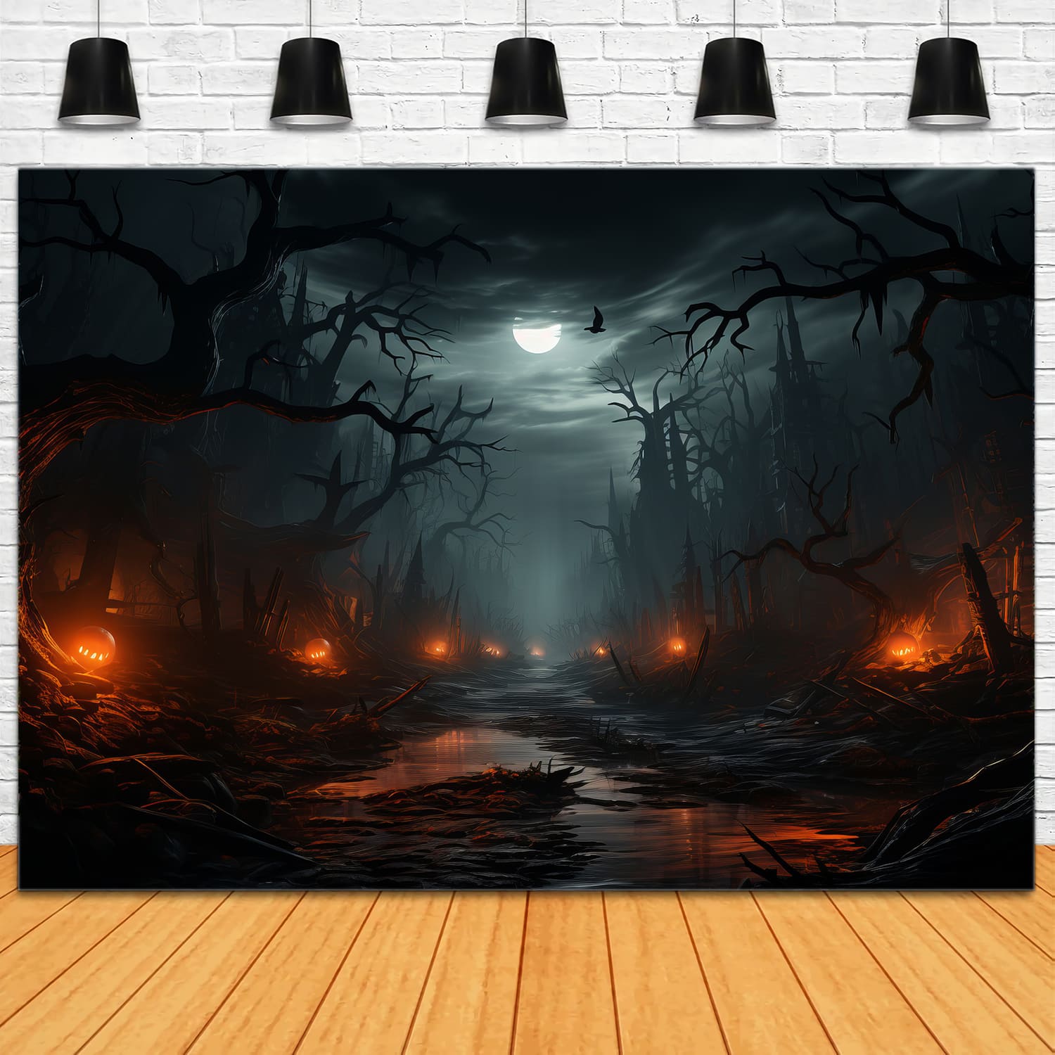 Ghost Forest Halloween Night Photography Backdrop RR7-90