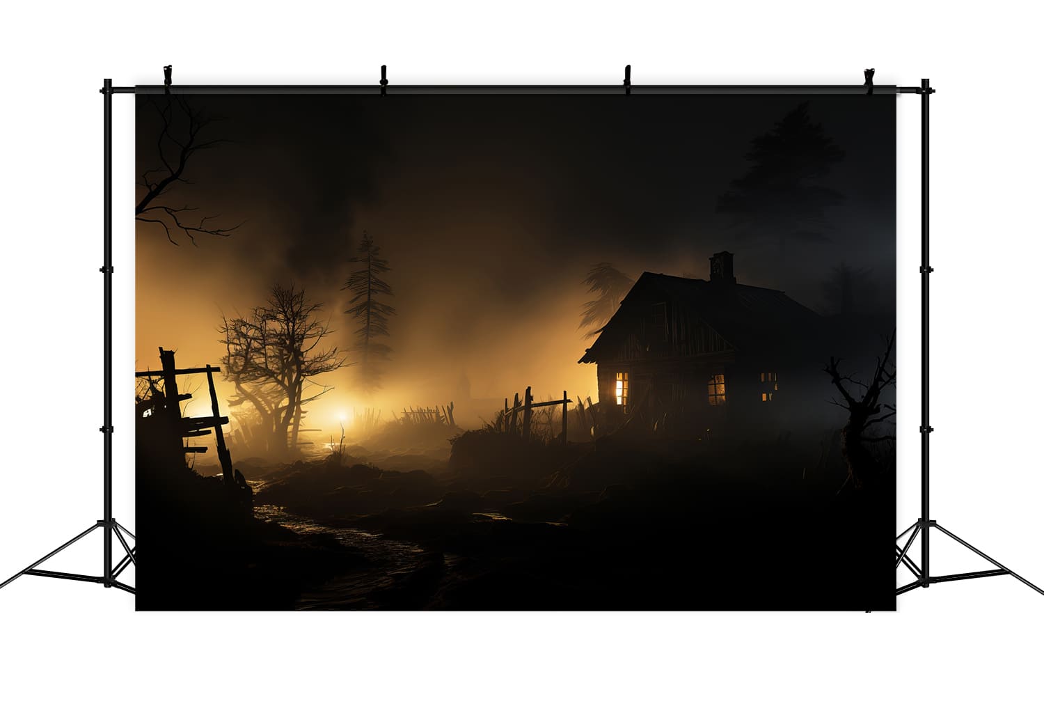 Halloween Foggy Forest Spooky Photography Backdrop RR7-92