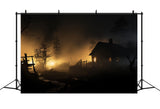 Halloween Foggy Forest Spooky Photography Backdrop RR7-92