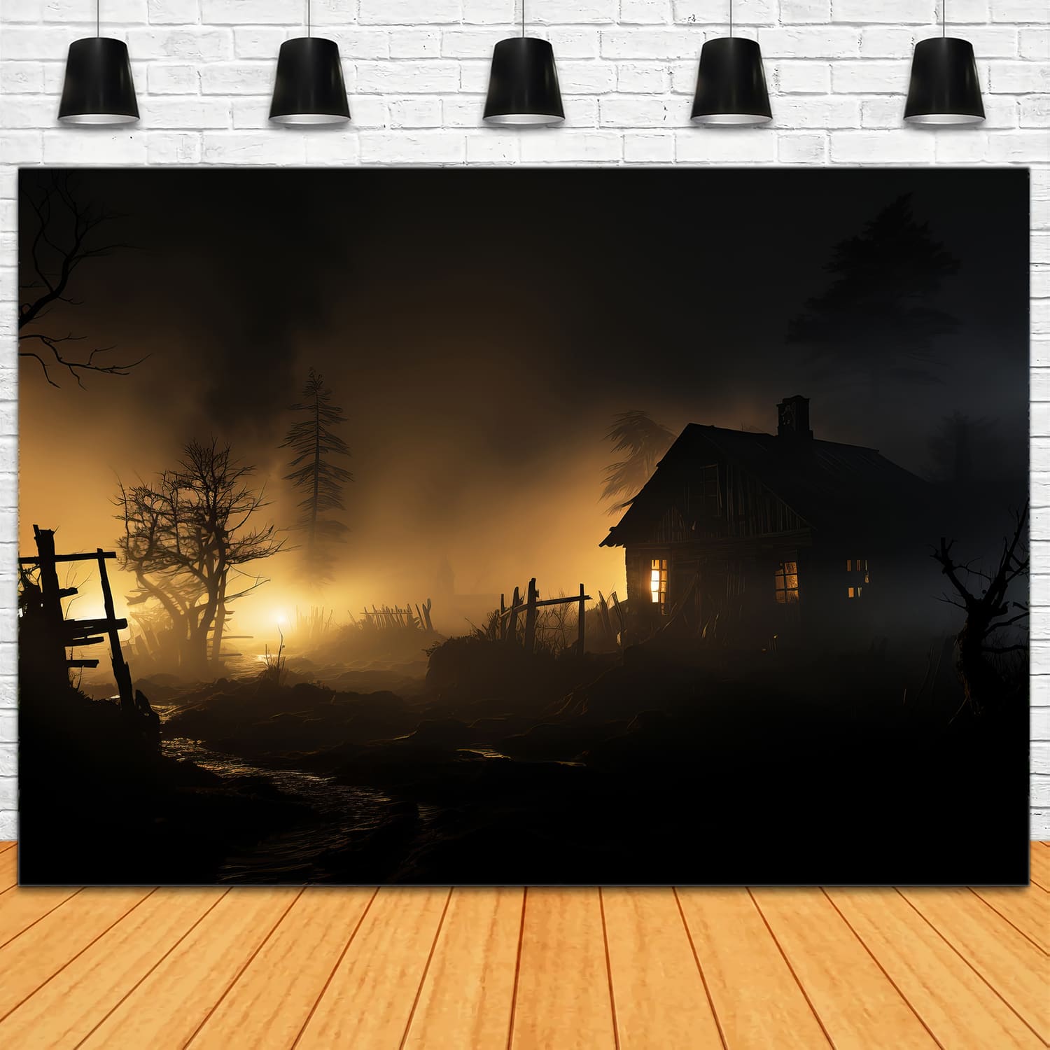 Halloween Foggy Forest Spooky Photography Backdrop RR7-92