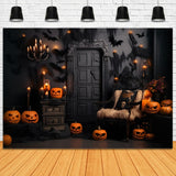 Halloween Pumpkins Bats Photography Backdrop RR7-98