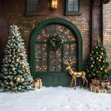 Christmas Glowing Window Reindeer Backdrop RR8-104