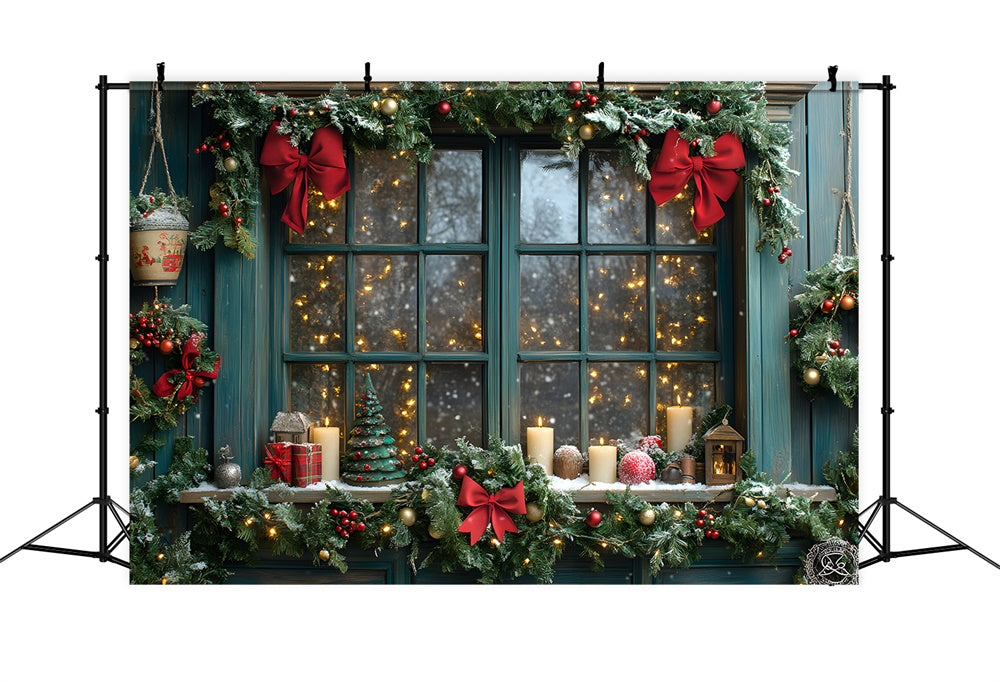 Christmas Garland Lights Window Backdrop RR8-110