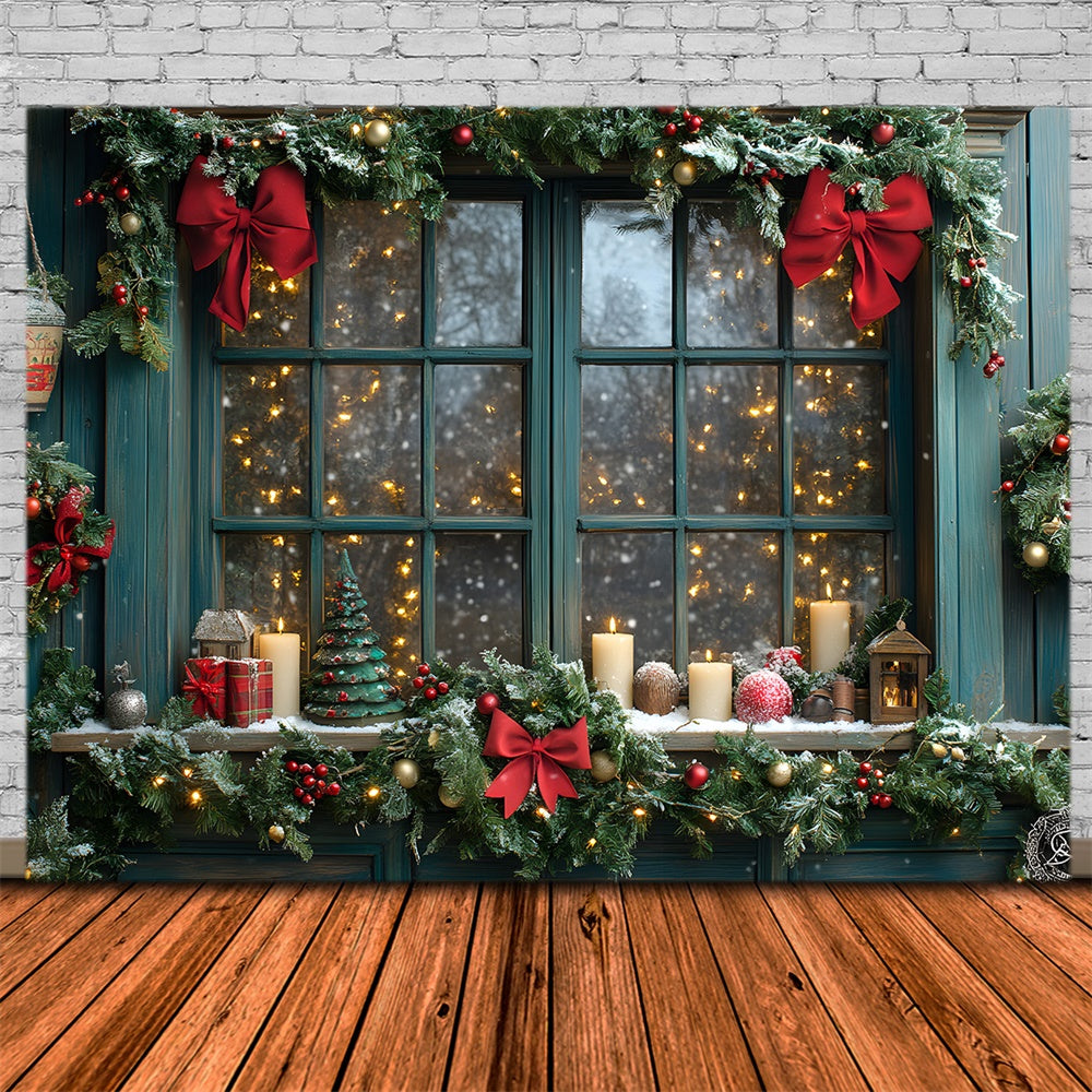 Christmas Garland Lights Window Backdrop RR8-110