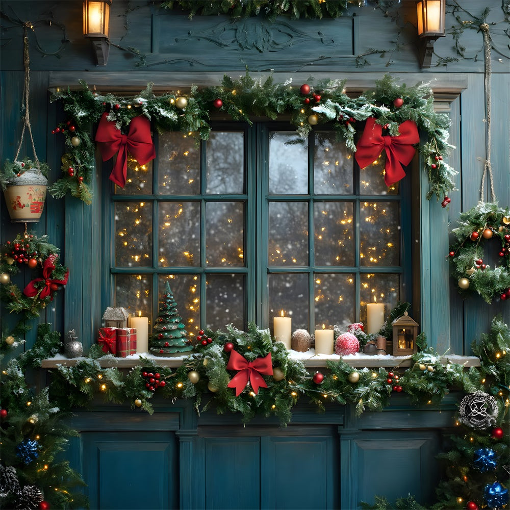 Christmas Garland Lights Window Backdrop RR8-110