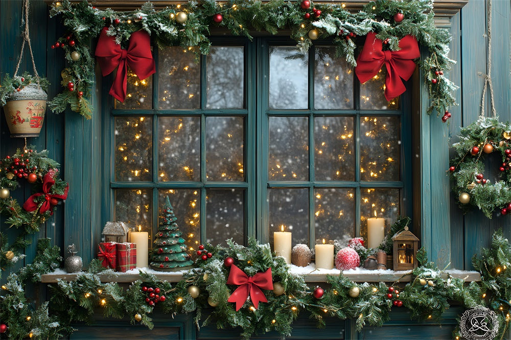 Christmas Garland Lights Window Backdrop RR8-110