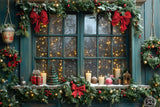 Christmas Garland Lights Window Backdrop RR8-110