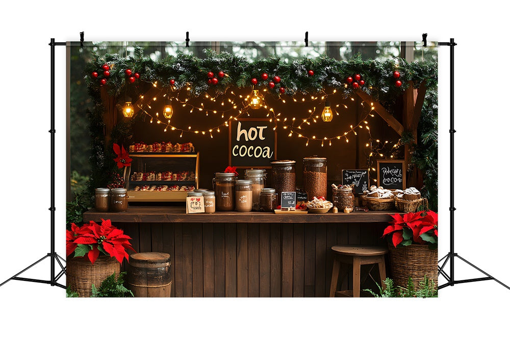 Christmas Hot Cocoa String Lights Backdrop RR8-114