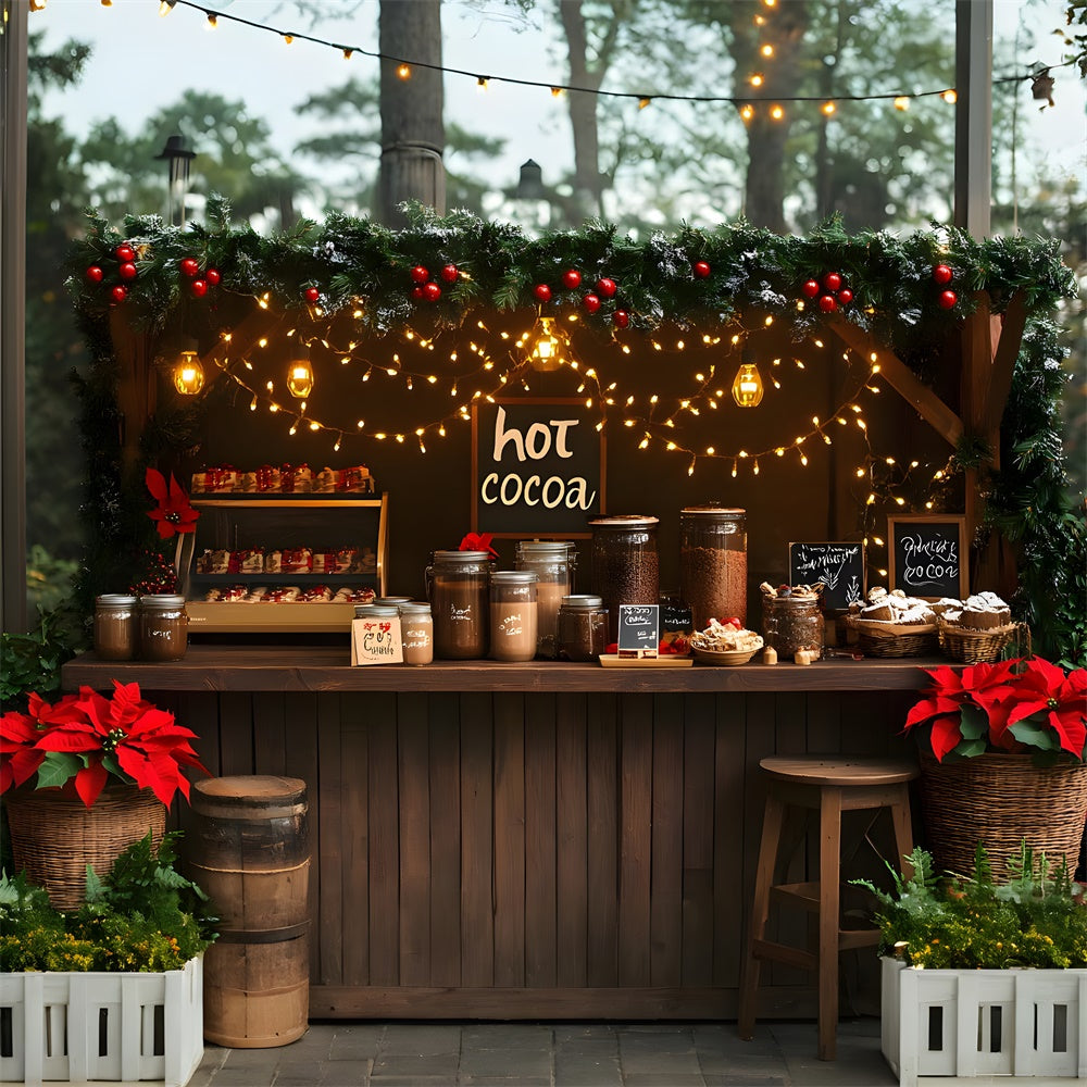 Christmas Hot Cocoa String Lights Backdrop RR8-114