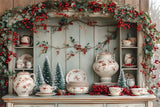 Christmas Kitchen Cupboard Photography Backdrop RR8-116