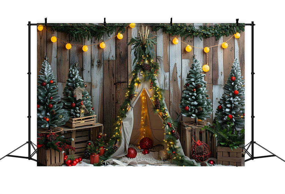 Glowing Lights Tiny Tent Christmas Backdrop RR8-12