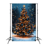 Glowing Christmas Trees Snowflake Backdrop RR8-125