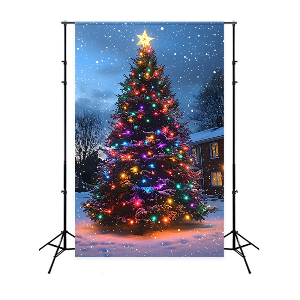 Christmas Snowflake Glowing Tree Backdrop RR8-127