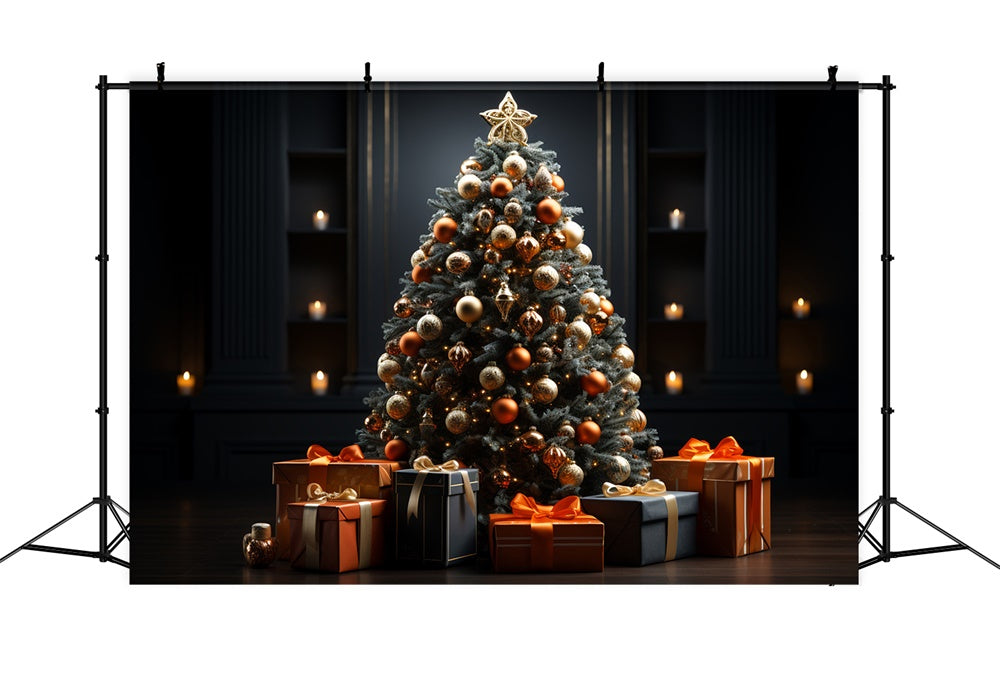 Christmas Festive Tree Candlelight Backdrop RR8-135