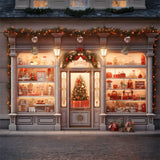 Christmas Elegant Storefront Tree Backdrop RR8-144