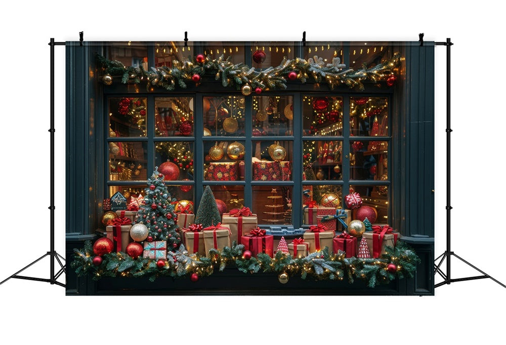 Christmas Gift Shop Window Display Backdrop RR8-147