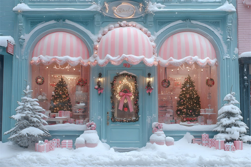 Christmas Whimsical Candy Storefront Backdrop RR8-150