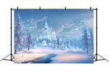 Christmas Magical Ice Castle Forest Backdrop RR8-157