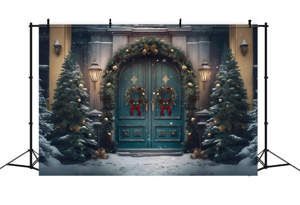 Christmas Grand Snowy Doorway Backdrop RR8-179