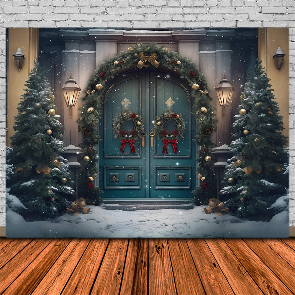 Christmas Grand Snowy Doorway Backdrop RR8-179