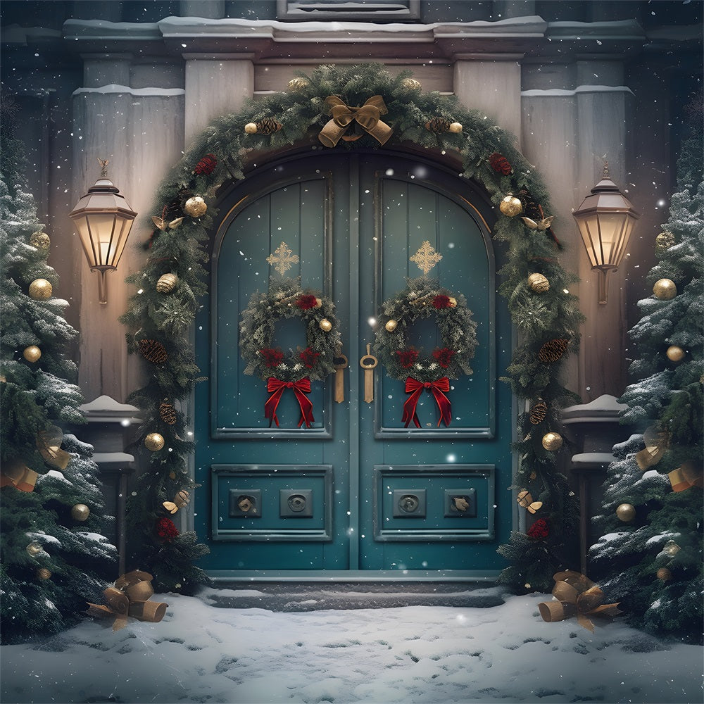 Christmas Grand Snowy Doorway Backdrop RR8-179